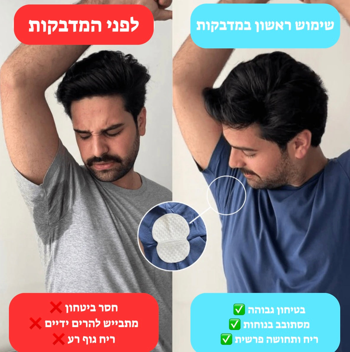 BYESWEAT - מדבקות מונעות זיעה